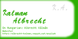 kalman albrecht business card