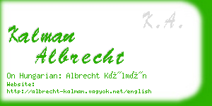 kalman albrecht business card